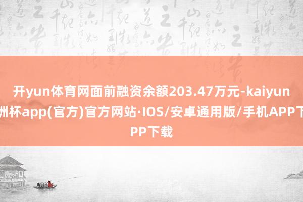 开yun体育网面前融资余额203.47万元-kaiyun欧洲杯app(官方)官方网站·IOS/安卓通用版/手机APP下载