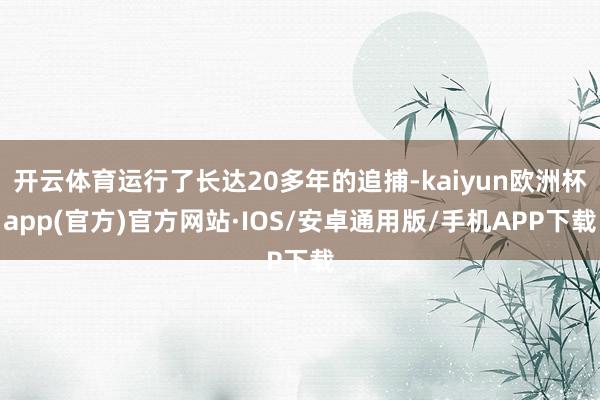 开云体育运行了长达20多年的追捕-kaiyun欧洲杯app(官方)官方网站·IOS/安卓通用版/手机APP下载