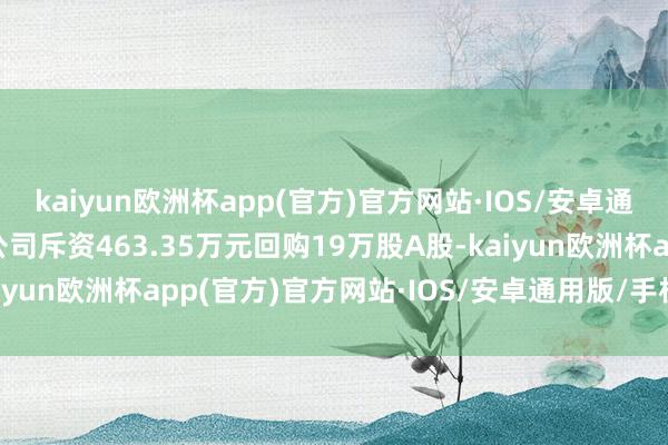 kaiyun欧洲杯app(官方)官方网站·IOS/安卓通用版/手机APP下载该公司斥资463.35万元回购19万股A股-kaiyun欧洲杯app(官方)官方网站·IOS/安卓通用版/手机APP下载