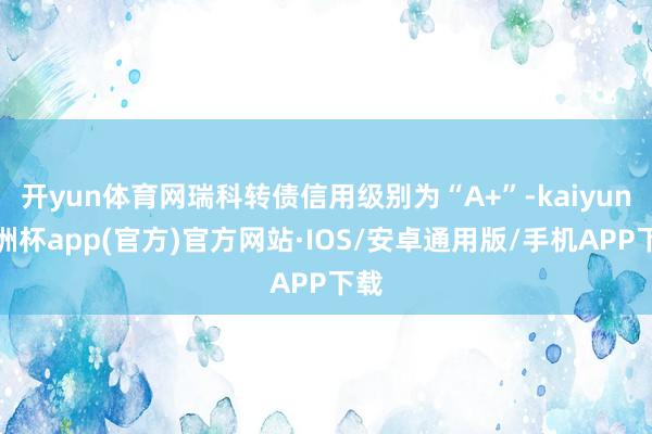 开yun体育网瑞科转债信用级别为“A+”-kaiyun欧洲杯app(官方)官方网站·IOS/安卓通用版/手机APP下载