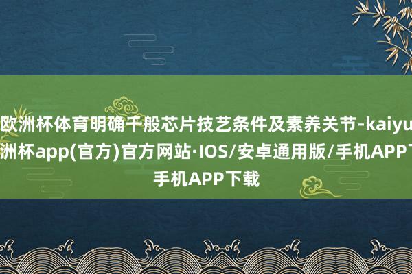 欧洲杯体育明确千般芯片技艺条件及素养关节-kaiyun欧洲杯app(官方)官方网站·IOS/安卓通用版/手机APP下载