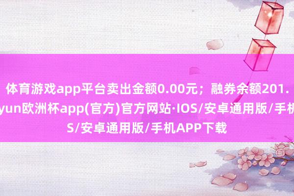 体育游戏app平台卖出金额0.00元；融券余额201.98万-kaiyun欧洲杯app(官方)官方网站·IOS/安卓通用版/手机APP下载