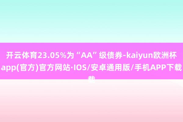 开云体育23.05%为“AA”级债券-kaiyun欧洲杯app(官方)官方网站·IOS/安卓通用版/手机APP下载