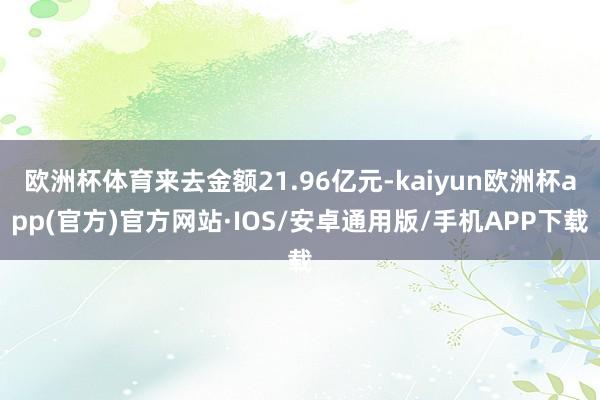 欧洲杯体育来去金额21.96亿元-kaiyun欧洲杯app(官方)官方网站·IOS/安卓通用版/手机APP下载