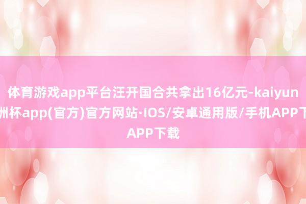 体育游戏app平台汪开国合共拿出16亿元-kaiyun欧洲杯app(官方)官方网站·IOS/安卓通用版/手机APP下载