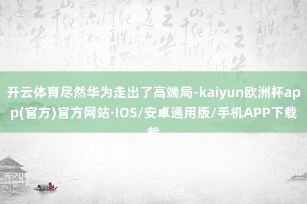 开云体育尽然华为走出了高端局-kaiyun欧洲杯app(官方)官方网站·IOS/安卓通用版/手机APP下载