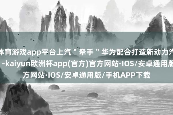 体育游戏app平台上汽＂牵手＂华为配合打造新动力汽车品牌＂尚界＂-kaiyun欧洲杯app(官方)官方网站·IOS/安卓通用版/手机APP下载